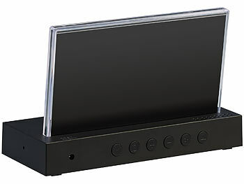 infactory Funk-Wetterstation mit rahmenlosem LCD-Display, Außensensor, Funk-Uhr