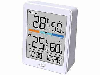 infactory 2er-Set Außen- und Innen-Thermometer und Hygrometer mit Außensensor