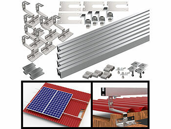 PV Panel Montage Set: revolt 34-teiliges Dachmontage-Set für 2 Solarmodule, flexibel