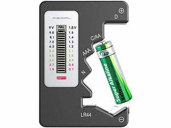 PEARL Multi-Batterietester mit LCD Display für gängige Batterien und Akkus