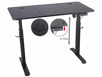 PC-Schreibtisch: General Office Elektrisch höhenverstellbarer Schreibtisch, 120x60 cm, schwarz