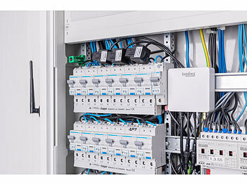 Luminea Home Control 3-Phasen-WLAN-Stromzähler inkl. 2 WLAN-Unterputz-Steckdosen