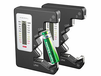 Batterientester: PEARL 2er-Set Multi-Batterietester mit LCD Display für gängige Batterien