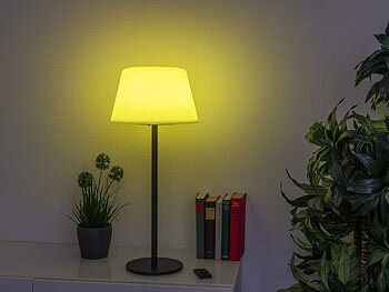Lunartec Solar-LED-Tisch- & Stehleuchte mit Fernbedienung, RGB & CCT, 400 Lumen
