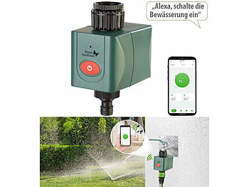 Royal Gardineer 4er-Set WLAN-Bewässerungscomputer mit Ventil, App-Wetterdatenabgleich