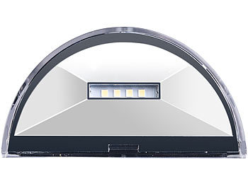 Lunartec 2er-Set Solar-LED-Wandleuchte mit PIR-Sensor, Edelstahl, 20 lm, IP44