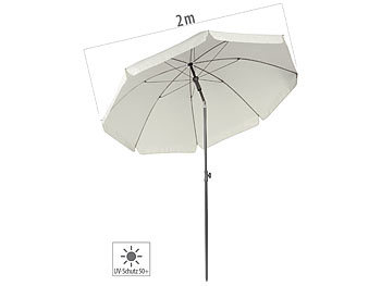 Royal Gardineer 2-teiliger Sonnenschirm mit Sonnenschutz UV 50+, Ø 200 cm