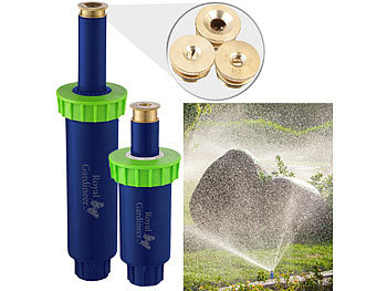 Bewässerung: Royal Gardineer 2er-Set versenkbare Bewässerungssprinkler mit 3 Sprühköpfen, bis 50 qm