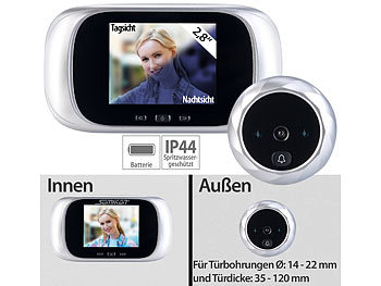 Türspion ohne Bohren: Somikon Digitale Türspion-Kamera mit 7,1-cm-Farbdisplay (2,8") und Nachtsicht