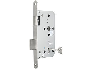 AGT Buntbart-Einsteckschloss für Zimmertüren, Falle und Riegel, DIN links