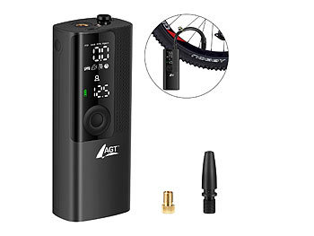 AGT Smarte Akku-Luftpumpe mit OLED-Display; bis 120 psi; Bluetooth und App