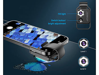 Somikon Mikroskop-Vorsatzlinse für Smartphones, Versandrückläufer