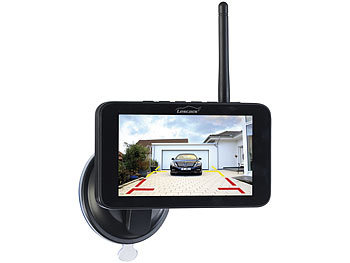Lescars Solar-Funk-Front- und Rückfahrkamera mit Full HD und 5" Monitor