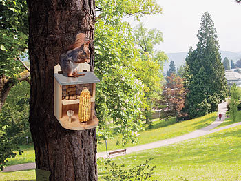 Royal Gardineer Eichhörnchen-Futterhaus mit Maiskolbenhalter und Metalldach, Bausatz