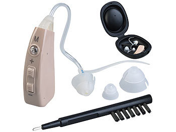 Hörgerät mit Ohrbügel: newgen medicals Digitaler HdO-Hörverstärker, 43 dB Verstärkung, 22-Stunden-Akku, USB
