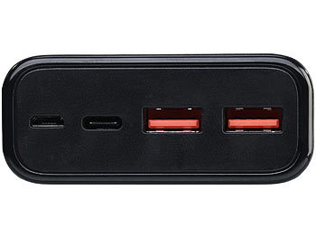 revolt USB-Powerbank, 20.000 mAh, USB-C PD, Display, Metall, QC3.0, 3 A, 20 W