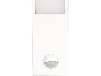 Lunartec 2er-Set LED-Außenwandleuchte, PIR-Sensor, 1.100 lm, 15 W, IP65, weiß