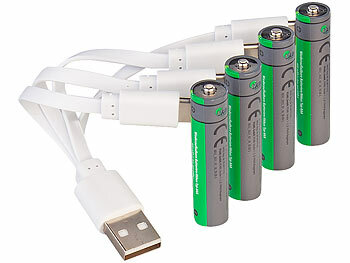 tka 4er-Set wiederaufladbare Batterien Typ AAA,600mWh,schnellladen per USB