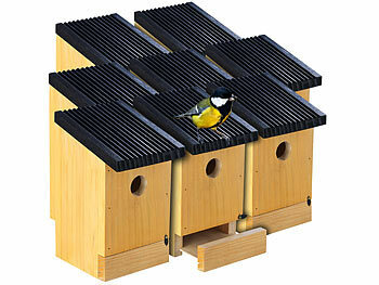 Vogelhaus aus Holz: Royal Gardineer 8er-Set Tannenholz-Nistkästen für Wildvögel, 22x14x12 cm, vormontiert