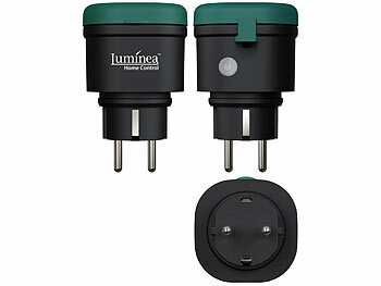 Luminea Home Control 2er-Set Outdoor-WLAN-Steckdosen mit Energiekostenmesser, App