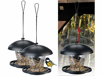 Vogelhäuschen: Royal Gardineer 2er-Set wetterfeste Vogelfutterhäuser zum Aufhängen