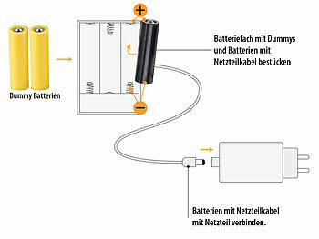 revolt Batterie-Netzteil-Adapter für bis zu 2 Geräte, ersetzt 8 AA-Batterien