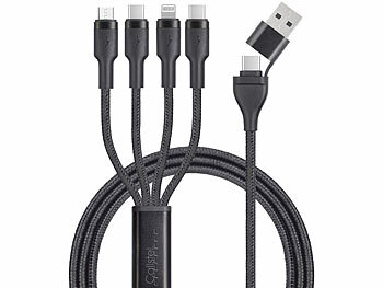 Callstel 2 x Lade- & Datenkabel USB-C/A zu USB-C/Micro-USB/Lightning, 2m, 60W