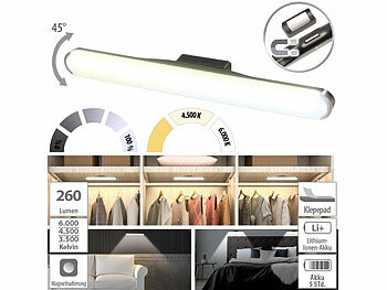 Wohnmobil-Leselampen: Lunartec Akku-LED-Leselampe für Wand & Unterschrank, einstellbarer Winkel, 35cm