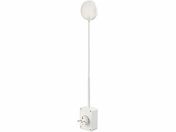 Lunartec Dimmbare CCT-LED-Steckerleuchte mit Steckdose, USB-A/C-Port, weiß