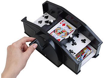 Kartenmischgerät: GSR Manuelle Kartenmisch-Maschine für 2 Decks á 54 Karten, schwarz