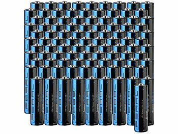 PEARL 100er-Set Super-Alkaline-Batterien Typ AA / Mignon, 1,5 V