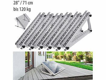 Solarpanel Dachhalterung: revolt 6er-Set verstellbare Aluminium-Solarpanel-Halterungen mit 28" / 71 cm