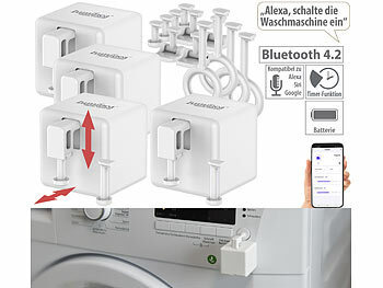Schalter, Bluetooth: Luminea Home Control 4er-Set smarte Schalter-Aufsätze für Kippschalter & Taster, mit App