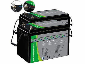 LiFePO4 Batterie mit BMS: tka 2er-Set LiFePO4-Akkus 12 V, 150 Ah, 1920Wh, BMS, für Solaranlagen uvm.