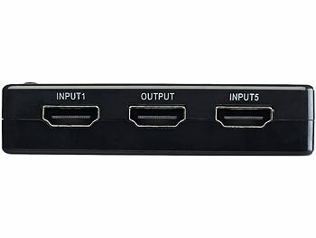 auvisio 5-fach-HDMI-Umschalter mit Fernbedienung, HDMI 2.0, bis 4K UHD