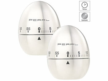 Küchentimer mechanisch: PEARL 2er-Set Kurzzeitmesser, Eieruhren aus Edelstahl, 60-Minuten-Timer