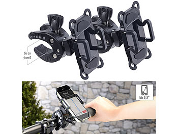 Callstel 2er-Set Fahrradhalterungen für Smartphones bis 13,9 cm, Gummifixierung