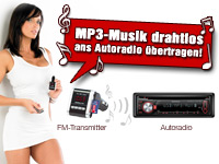 auvisio Stereo-FM-Transmitter für MP3-Musik von USB- & SD-Card Slot auvisio
