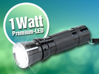 PEARL Power-LED-Taschenlampe mit 1 Watt Premium-LED PEARL LED-Taschenlampen