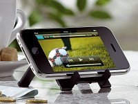 PEARL Portabler Handyaufsteller für iPod, iPhone, Handys & Co. PEARL Handyhalter, Smartphone-Ständer
