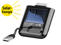 iPhone Zusatzakku mit Solarzelle und integriertem USB Sync-Kabel