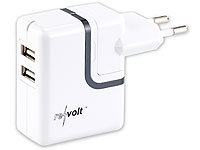 revolt 2-faches USB-Netzteil (10 W, 1 A) für iPod, iPhone, Smartphones revolt Mehrfach-USB-Netzteile für Steckdose