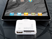 Callstel 5in1-Speicheradapter für iPad 4, Air & mini: USB, SD, MS, M2 Callstel