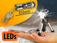 Lunartec LED-Mini-Stativ mit Schlüsselanhänger, neigbarer Lampenkopf, 85 mm Lunartec LED-Mini-Taschenlampen