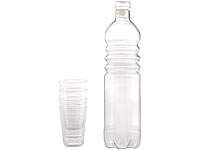 Rosenstein & Söhne Luftdichte Wasserflasche aus Glas m. 4 Trinkgläsern Rosenstein & Söhne Luftdichte Wasserflaschen mit Gläsern