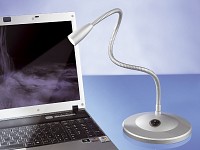 Lunartec Ultrahelle LED-Lampe mit Metall-Schwanenhals und massivem Standfuß Lunartec LED-Schreibtischlampen mit Schwanenhals