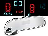 Lescars Rückfahrhilfe PA-440 mit 4 Sensoren & Rückspiegel-Display Lescars Rückfahrwarner