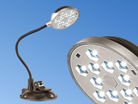 Lunartec USB-LED-Lampe mit Schwanenhals und Saugnapf-Halterung Lunartec