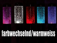 Lunartec 2in1-Edelstahl-Solar-Leuchte farbwechselnd & warmweiß 3er-Set Lunartec Bunte Solar-LED-Wegeleuchten mit Lichtsensoren