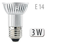 Luminea LED-Spot 3x 1W-LED, kaltweiß, E14, 250 lm, 4er-Set Luminea LED-Spots E14 (tageslichtweiß)